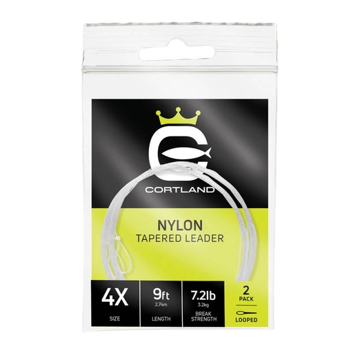 Cortland Nylon Tapered Leader 12Ft 2 Pack
