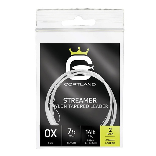 Cortland Streamer Tapered Leader 2 Pack 7ft